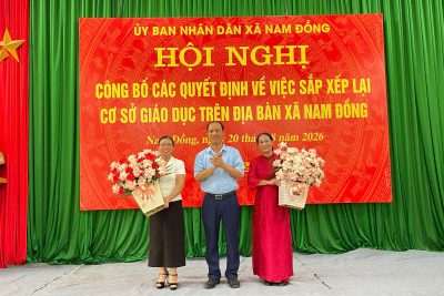CÔNG BỐ CÁC QUYẾT ĐỊNH VỀ VIỆC SẮP XẾP LẠI CƠ SỞ  GIÁO DỤC CẤP TIỂU HỌC TRÊN ĐỊA BÀN XÃ NAM ĐỒNG